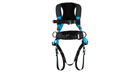 blue and black safety harness