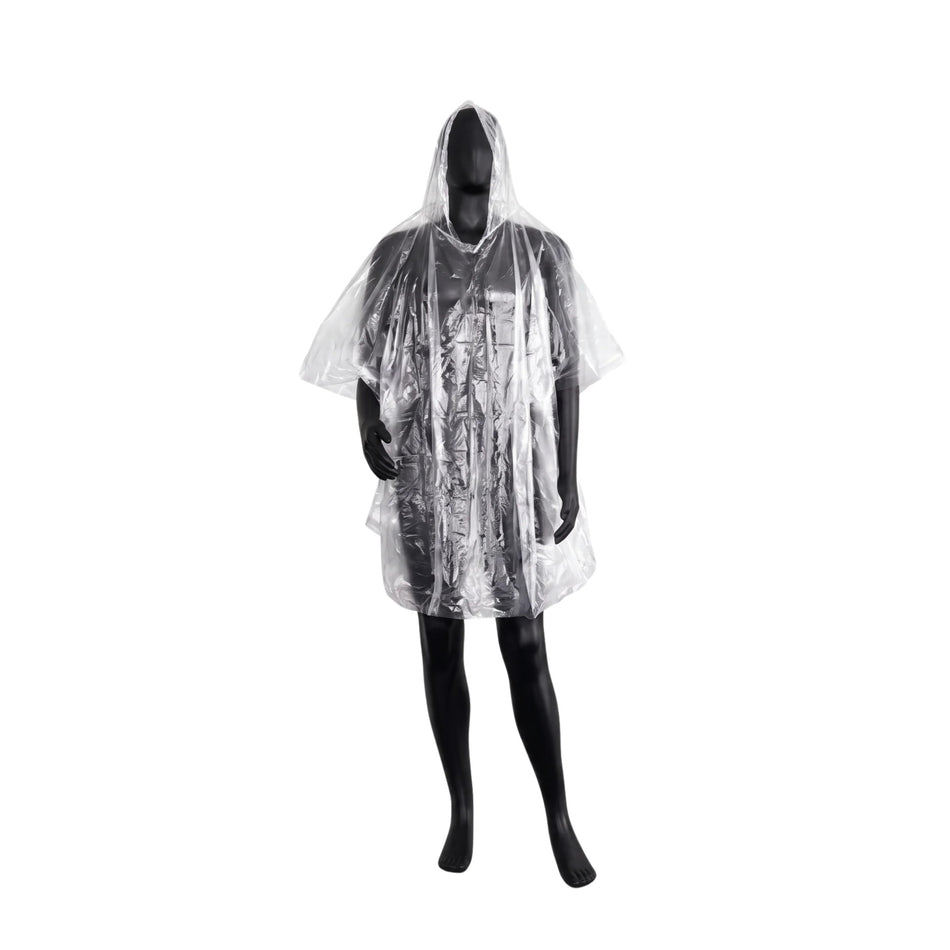 P100 Clear Polyethylene Disposable Emergency Poncho