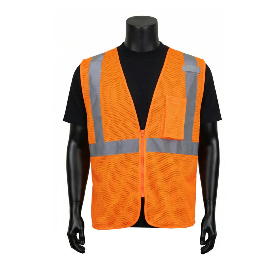Hi-Viz Orange Mesh Safety Vest Class 2