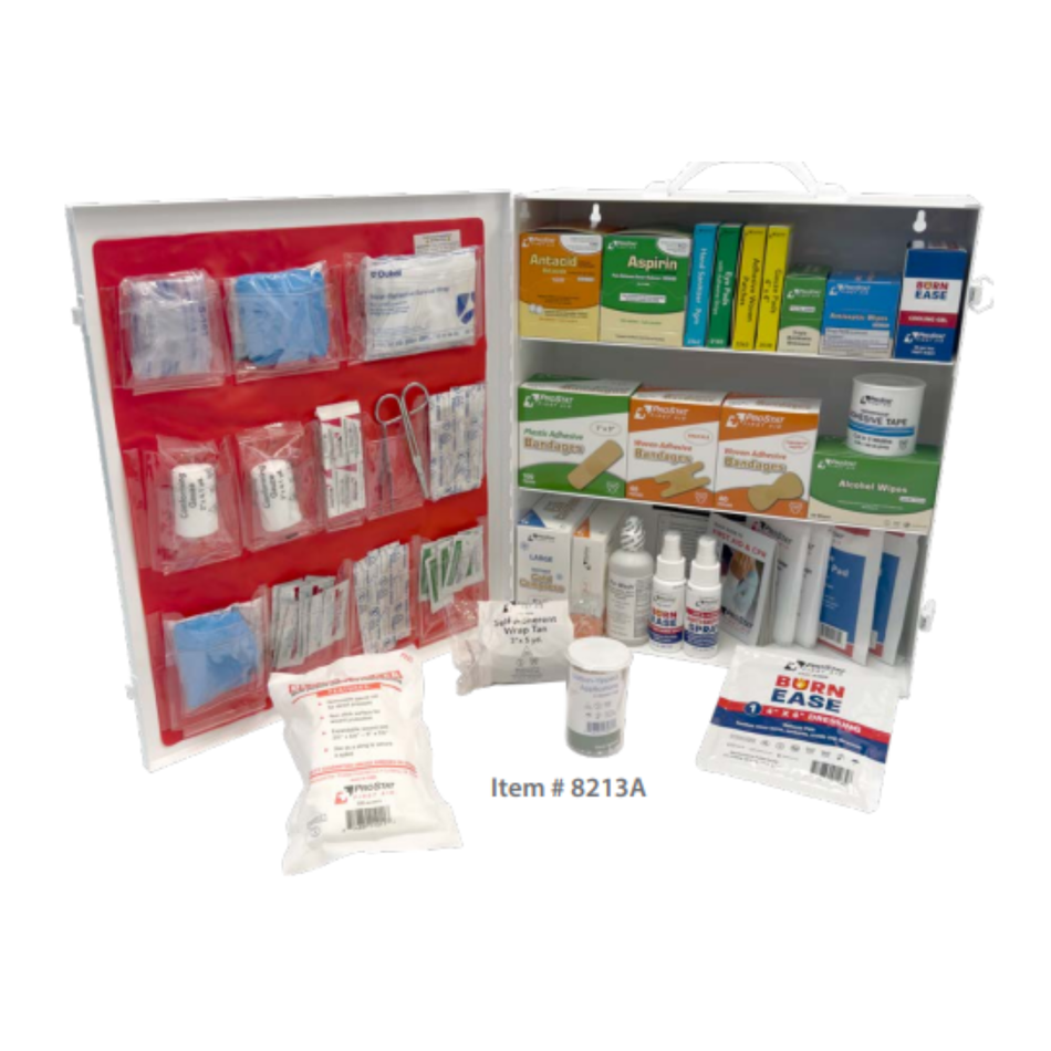 3-Shelf Class A Industrial Steel First Aid Cabinet with Liner