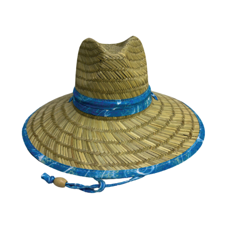 Straw Hat with Shallow Water Print