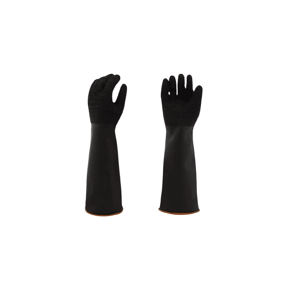 Rubber Gloves – Heavy Duty 18" Chemical Resistant with Rough Grip and Rolled Cuff