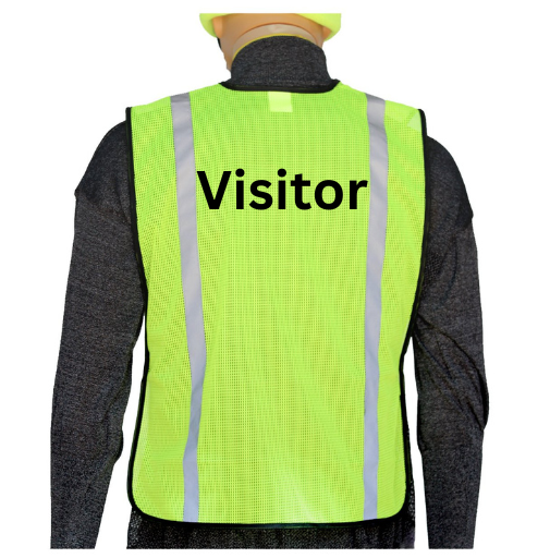 Visitor Hi-Vis Green Mesh Safety Vest - One Size Fits All