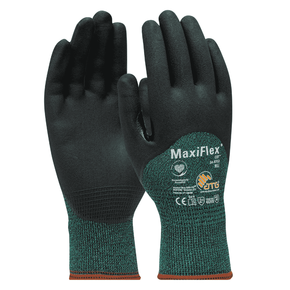 12 Pairs - MaxiFlex 34-8753 Cut Glove – A2 Cut-Resistant Breathable Work Glove with Touchscreen Capability