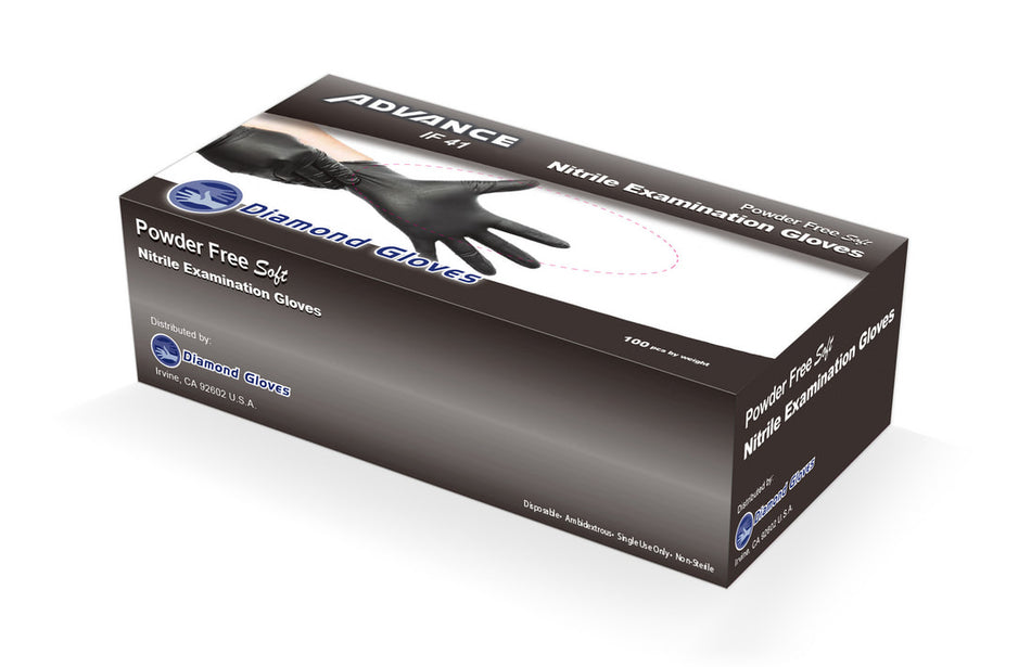 4.5 Mil Black Nitrile Disposable Gloves Powder-Free