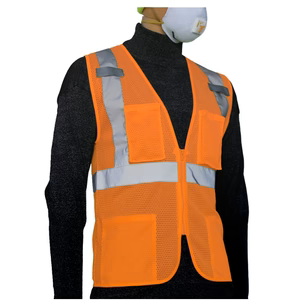 Hi Vis Orange Mesh Class 2 - Safety Vest (Multi-Pockets)