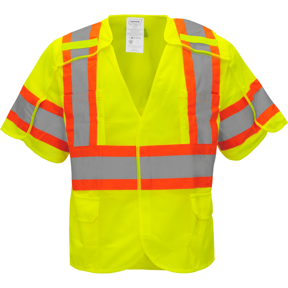 Class 3 Lime 5 Point Breakaway Safety Vest