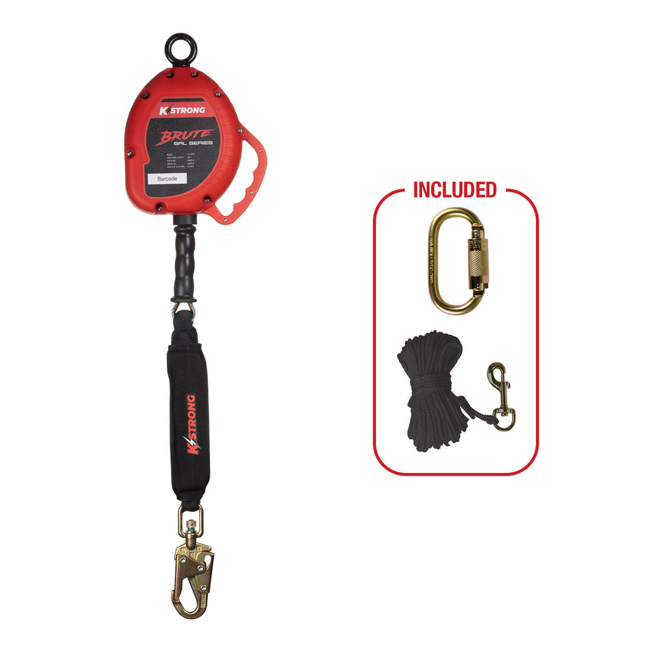 25 ft. Cable SRL-LE with snap hook. Includes installation carabiner and tagline (ANSI)