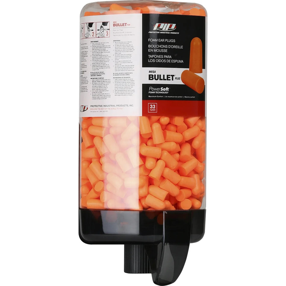 PIP Mega Bullet Plus Ear Plug Refill Canister - 500 Pairs (NRR 33)