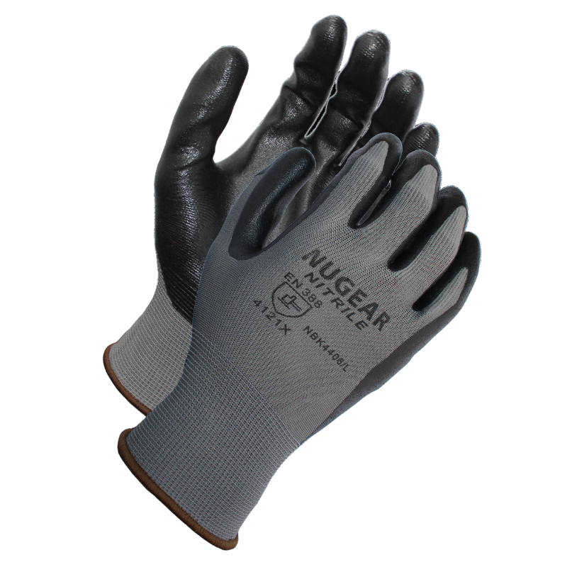 Nugear Black Foam Nitrile Coated Grip Work Glove