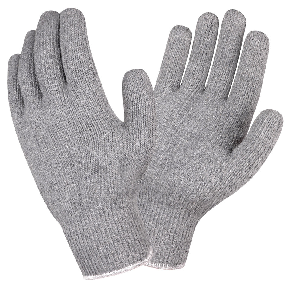 Gray 14 oz Terry Loop-In Cotton Gloves - 12 Pairs