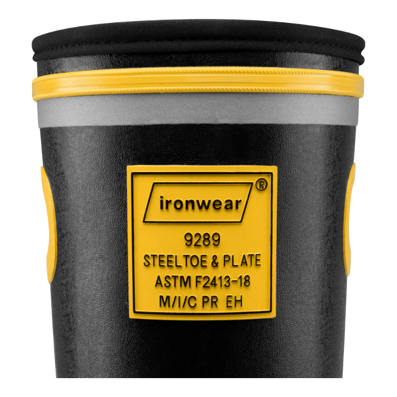 Ironwear Black/Yellow Rubber Boots 123SafetyGear
