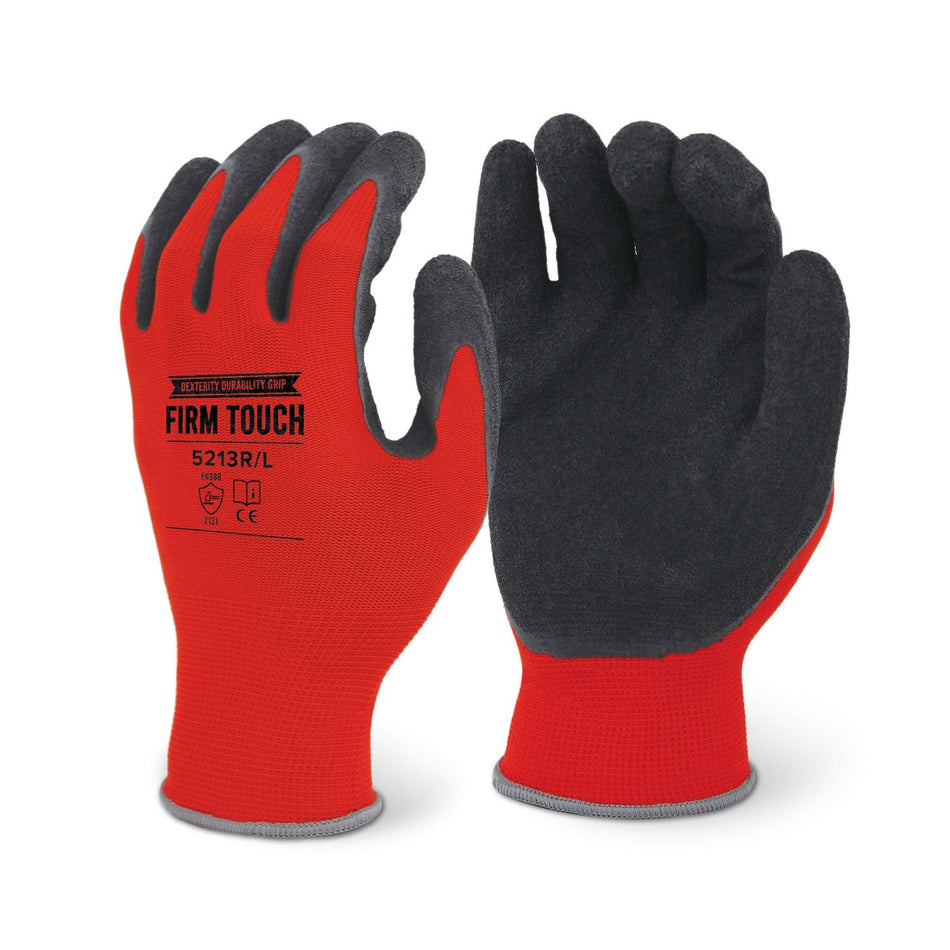Red Latex Coated Work Gloves - 12 Pairs