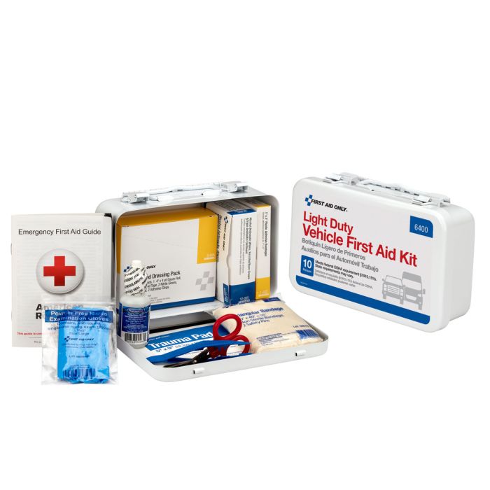 10 Person Vehicle First Aid Kit, Metal Case
