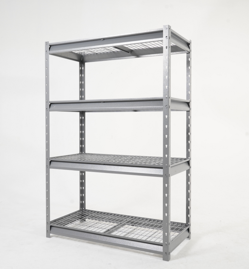 4 Tier, 48x24x72, 12,000 lbs capacity, Silver Industrial Shelving