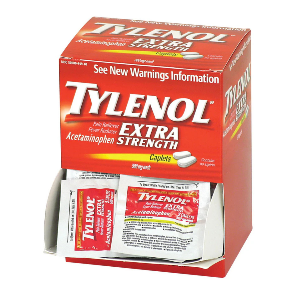 Tylenol Extra Strength Acetaminophen 500mg - 50 Packet Box
