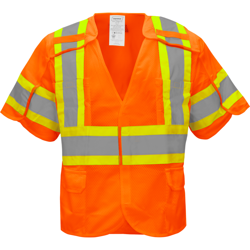 Class 3 Orange 5 Point Breakaway Safety Vest