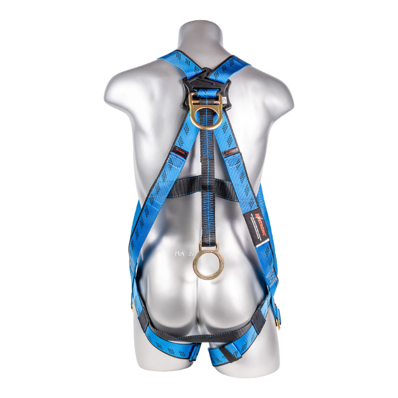 Wide Harness Rings 3-Pt Full Body Harness, Dorsal D-ring with O-Ring, MB Legs (ANSI ...