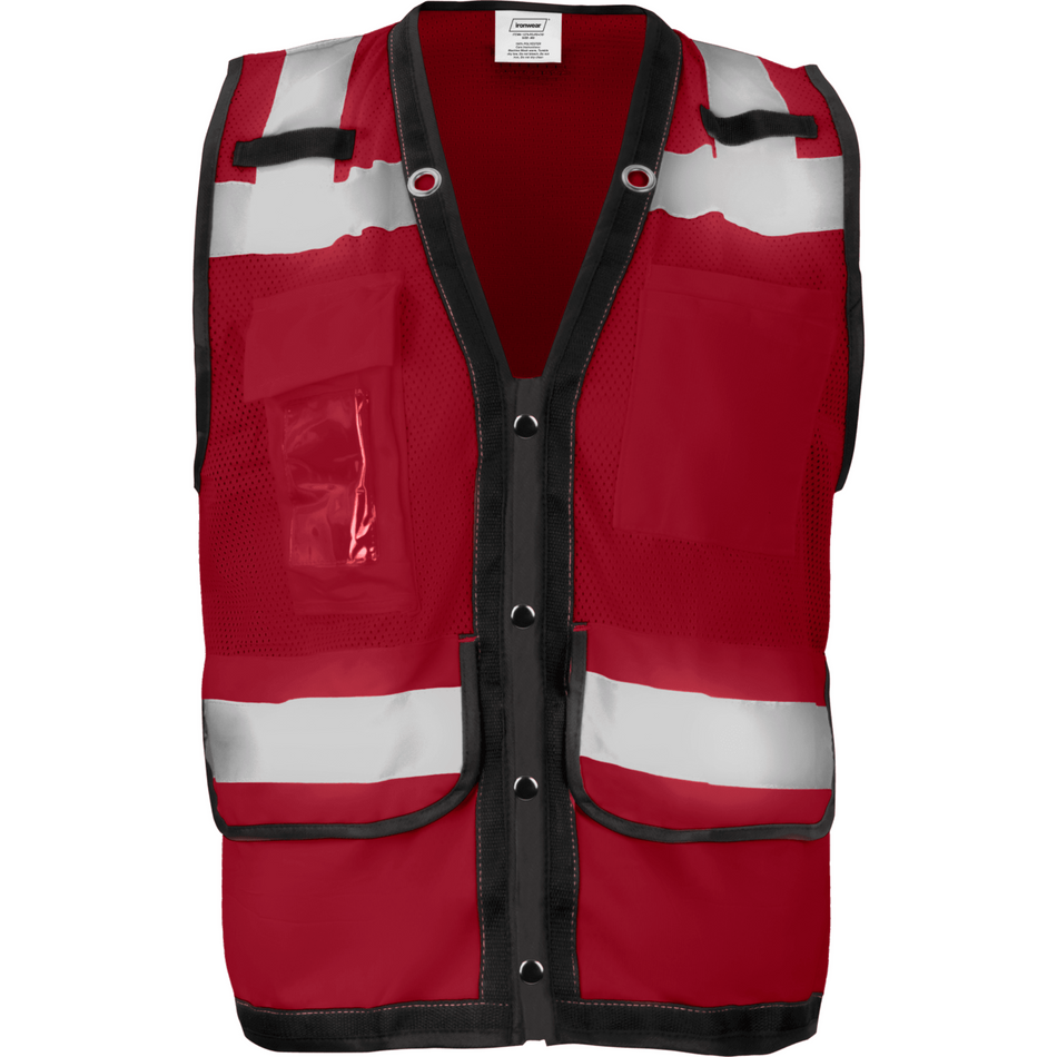 Red Snap Front and Side Closure Vest