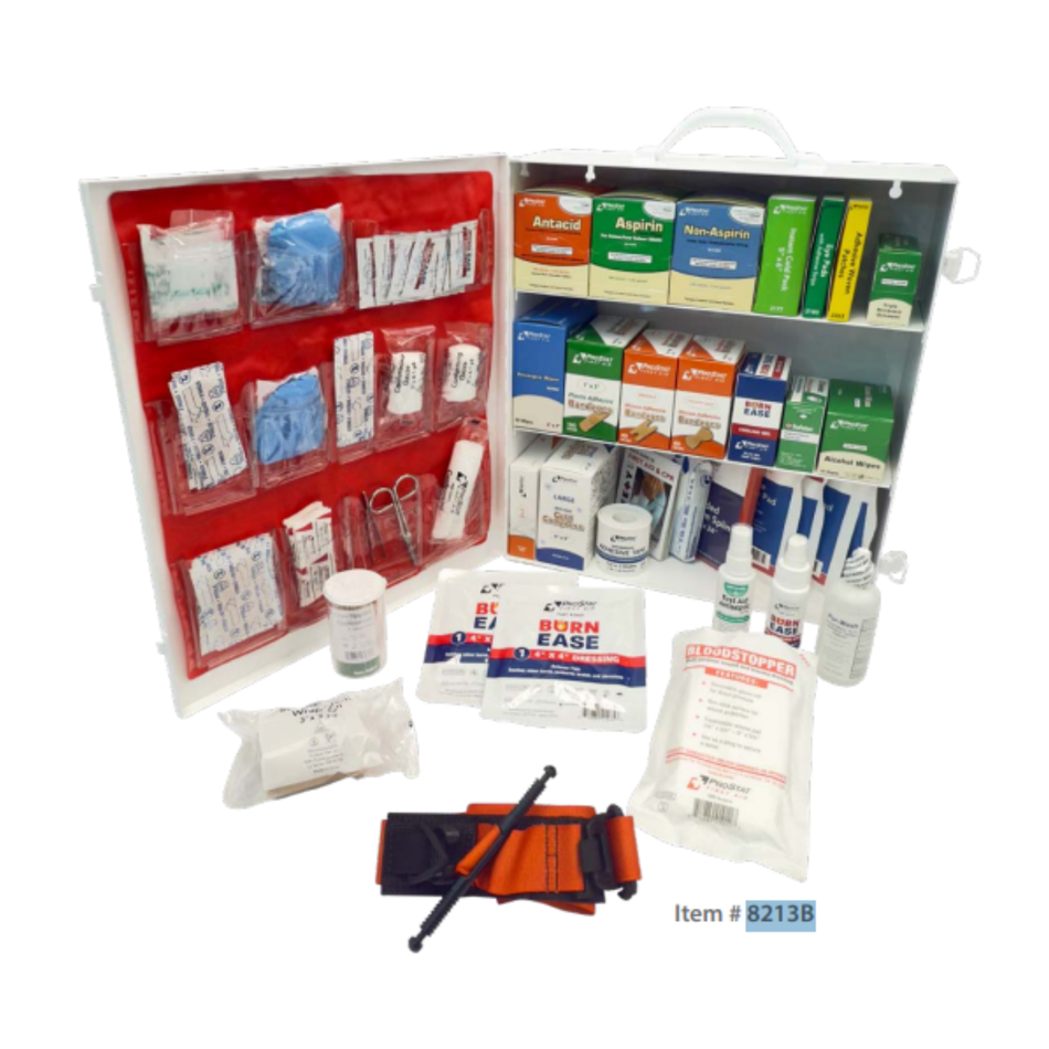 3-Shelf Class B Industrial Steel First Aid Cabinet with Liner