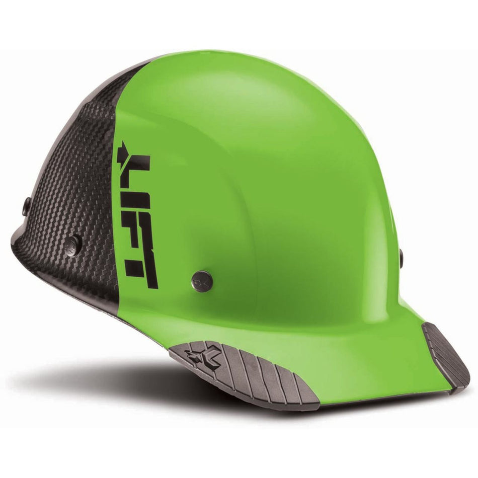 Lift Safety DAX Carbon Fiber Cap Brim 50-50 (Lime Green/Black)