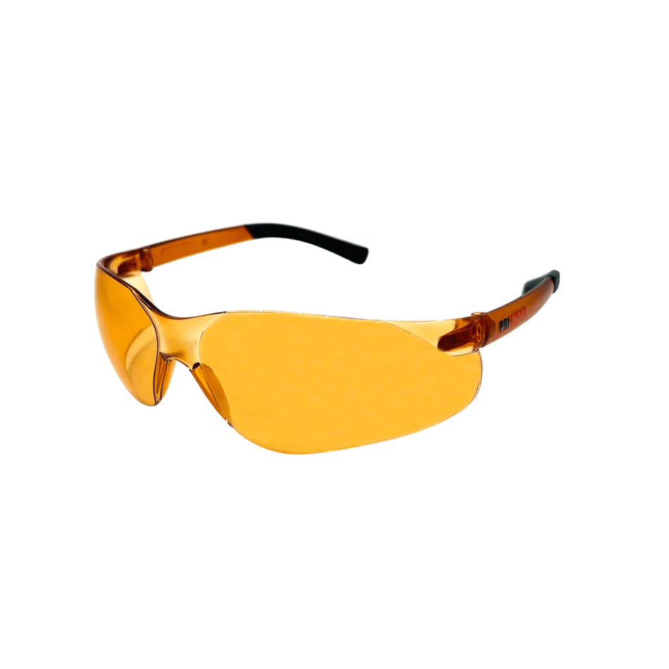 Orange Lens Safety Glasses with Rubber Temples