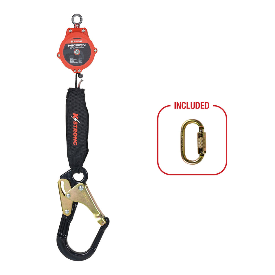 6 ft. Micron™ SRL with Large Aluminum Rebar Hook with Steel ANSI Gate (ANSI) – Harness Connector Included