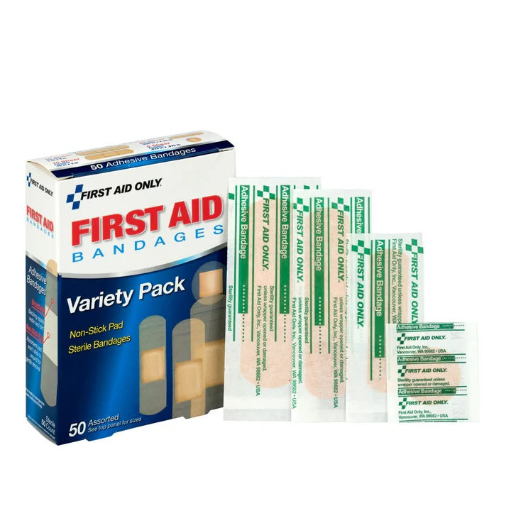 Sheer Strips Bandages: Assorted Sizes, 50-Count Box