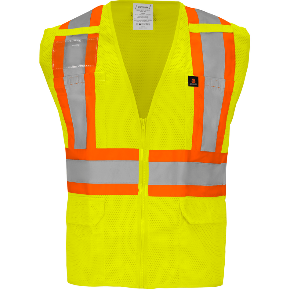 Class 2 FR Lime Zipper Closure Safety Vest