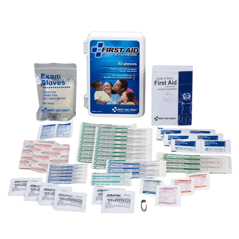 Personal First Aid Kit, 52 Piece, Plastic Case