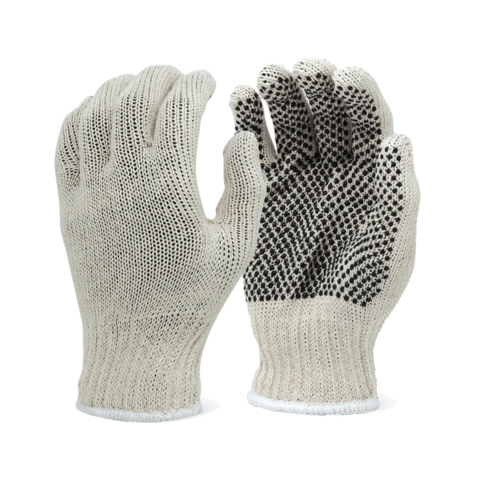Single Sided Dotted Cotton Glove - Natural White