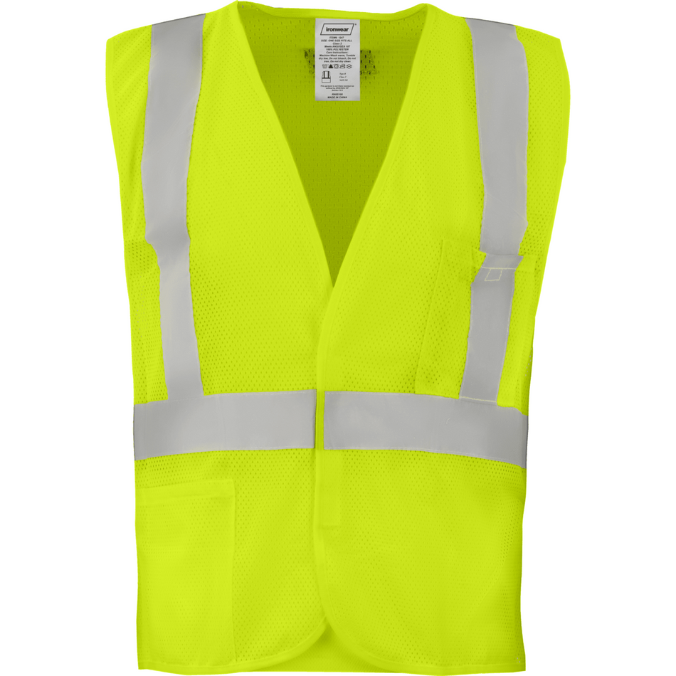 Class 2 Lime Safety Vest with 3 Pockets (One Size Fits All)