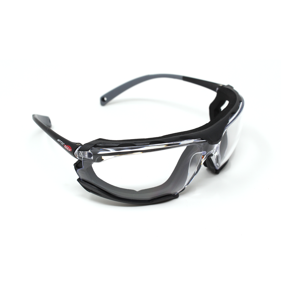 Clear Lens Safety Glasses with Foam Guards (Anti-Fog Option)