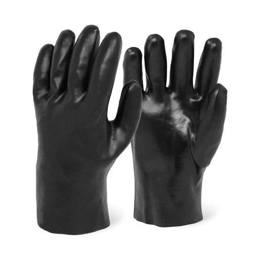 10" Smooth Finish Black PVC Chemical Resistant Gloves