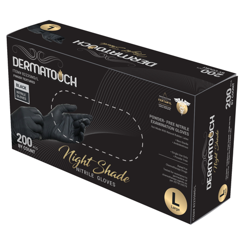 Black Nitrile Gloves 3.5 Mil Powder-Free Examination, 200/Box