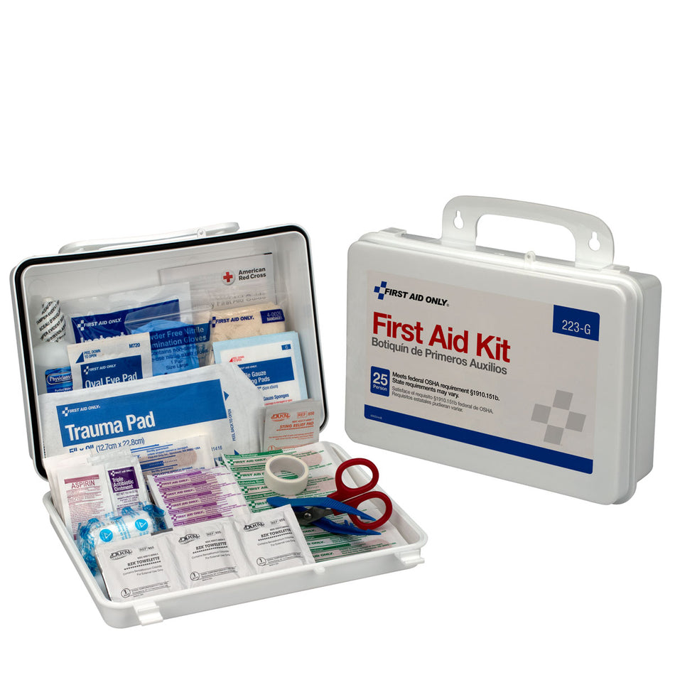 25 Person First Aid Kit, Plastic Case
