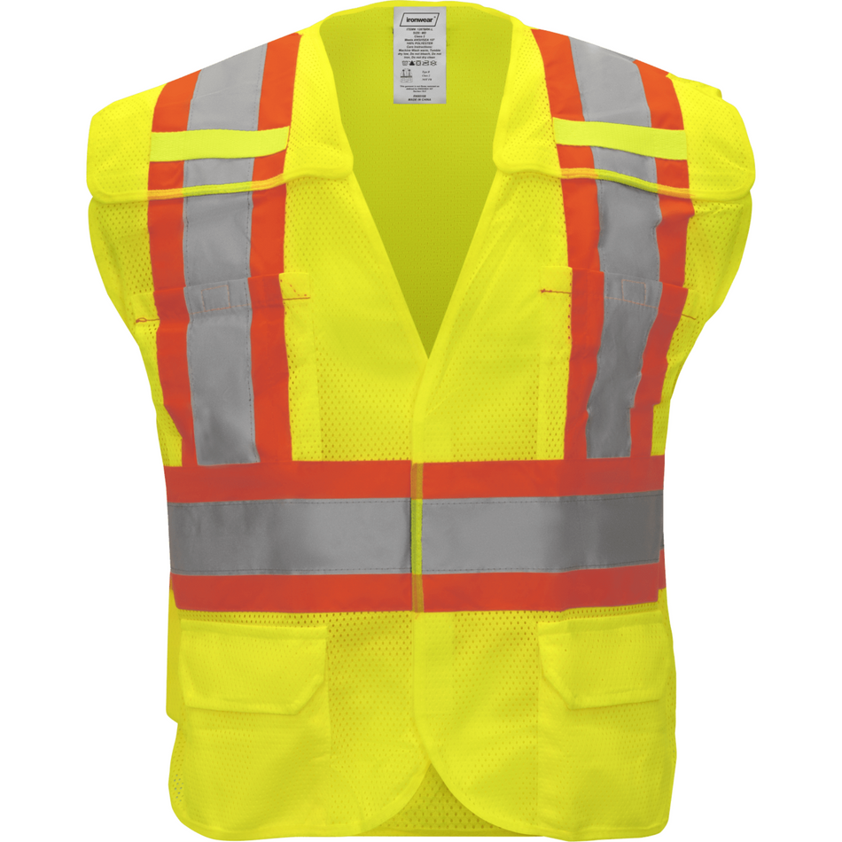 Class 2 Lime Breakaway Hoop & Loop Safety Vest