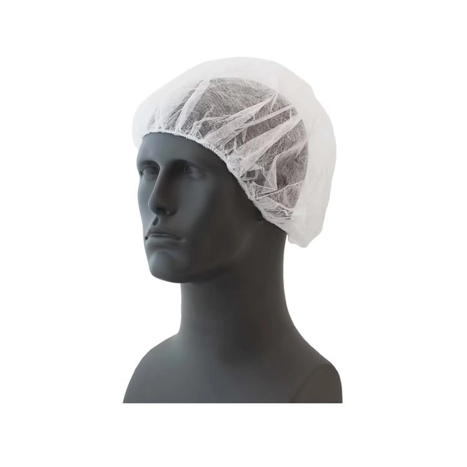 6628 - 28" White Bouffant Cap, 1,000/Case