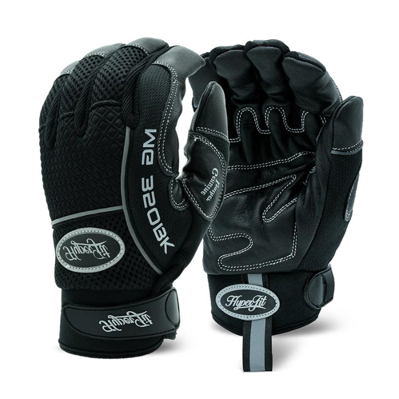 Hyper-Fit Black Premium Goatskin Mechanic Glove