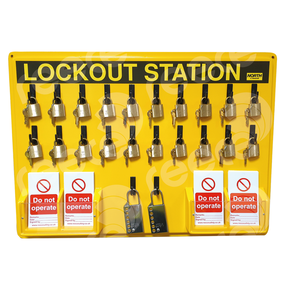 REECE Thermoplastic Lockout Station(22 Hook) - YELLOW