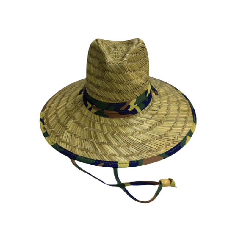 Summer Hat with Green, Yellow, and Blue Camo Print