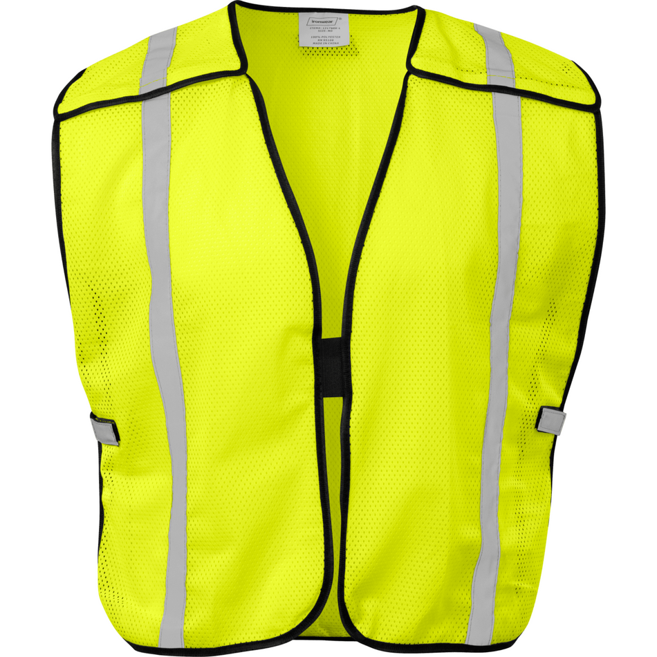 Economy Lime Safety Vest With Breakaway on Shoulders