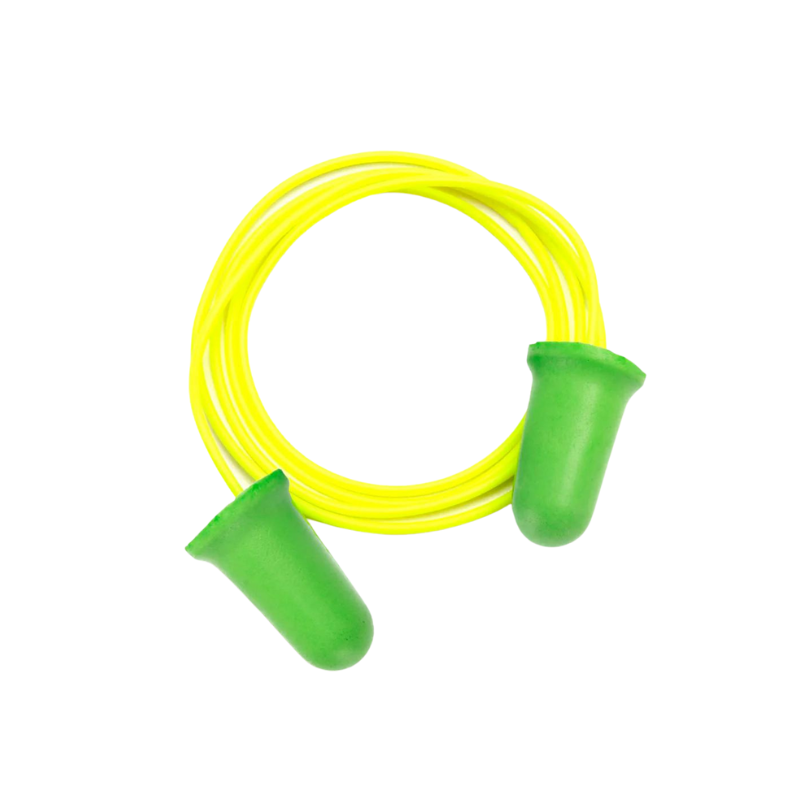Green Corded Taper Fit Disposable Earplugs (100 Pair/Box)