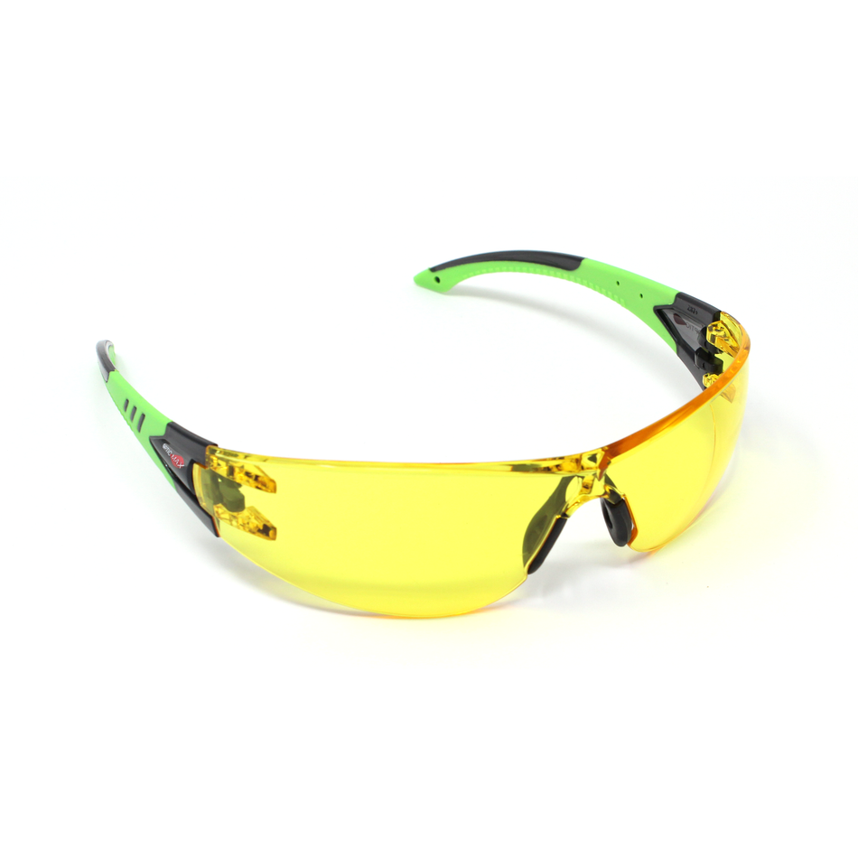Optic Max 130 Series - Rubber Temple Amber Lens Safety Glasses