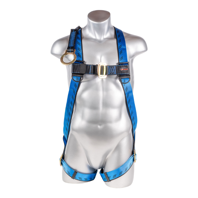 3-Point Full Body Harness, Dorsal D-ring with Sewn In 18” Extension O-Ring, MB Legs (ANSI)