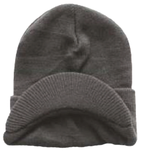 Black Knit Cap with Visor