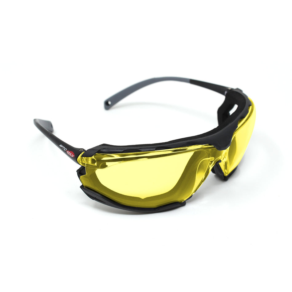 Amber Lens Safety Glasses with Foam Guards