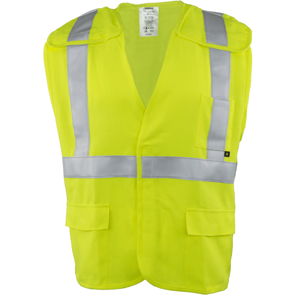 Class 2 FR Lime Modacrylic Safety Vest with 2" Tape