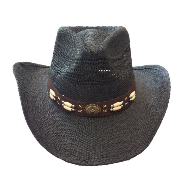 Black Stampede Cowboy Hat with Beads on Band