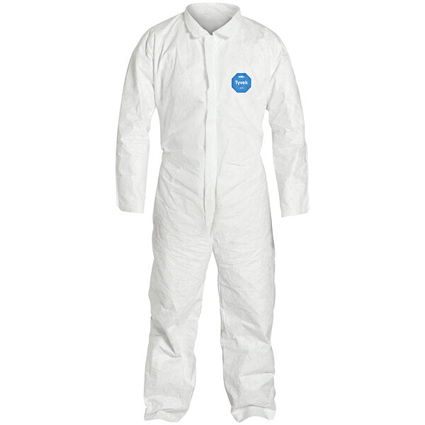 DuPont Tyvek 400 Polyethylene White Coverall with Open Wrists and Ankles